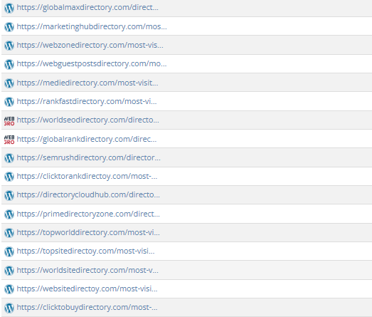 Exemple de liens spammy